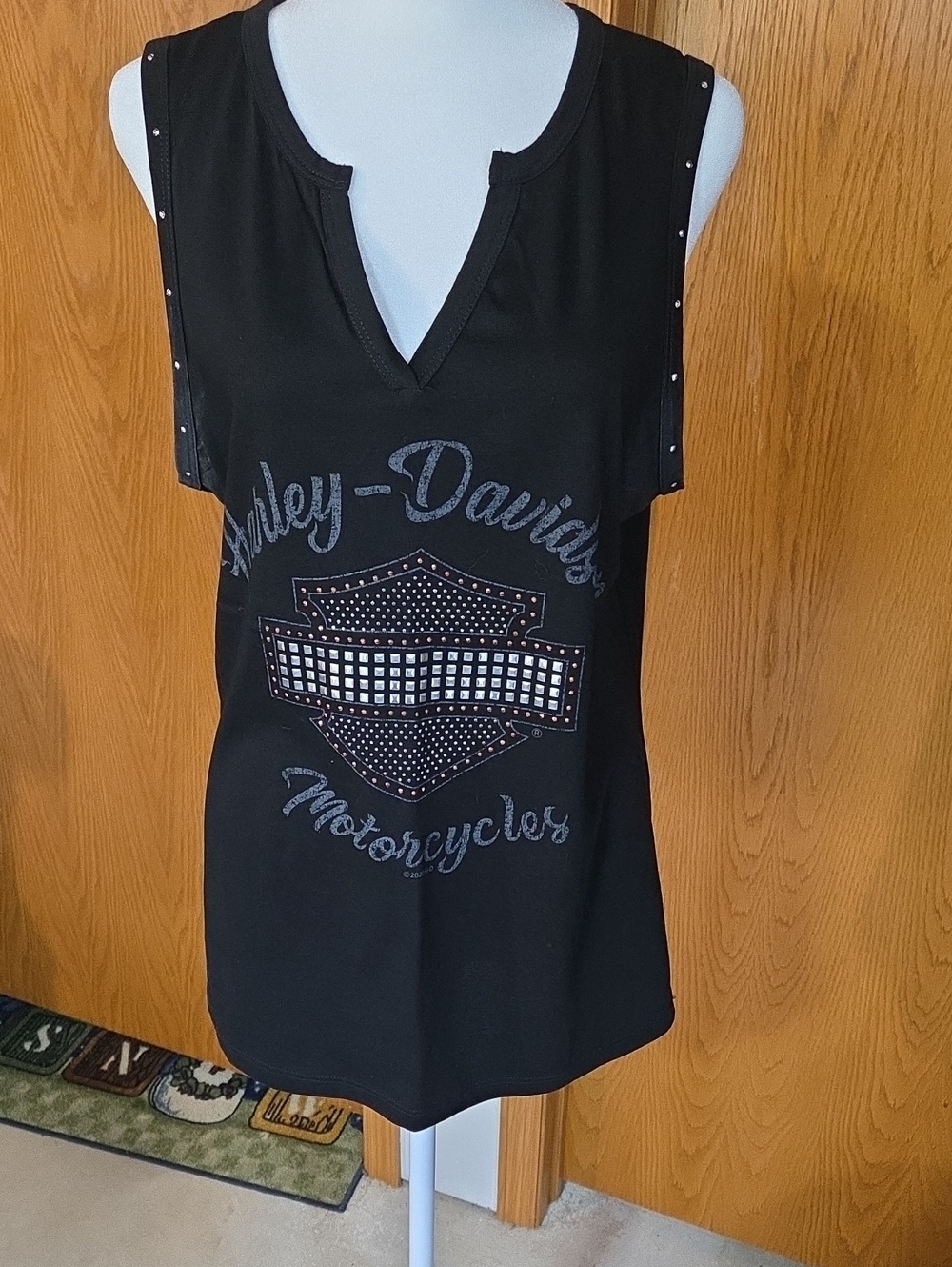 Harley-Davidson Black Studded Logo V-Neck Tank